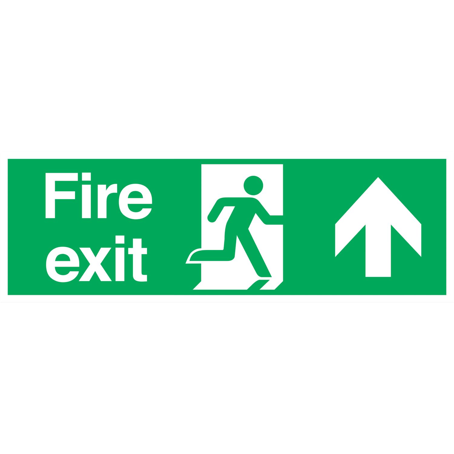 Essentials Non Photoluminescent "Fire Exit Arrow Up" Signs 150mm x 450mm 100 Pack (412FX)