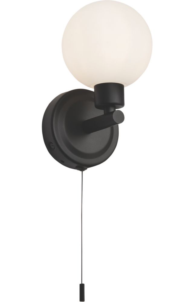 Knightsbridge Wall Light Matt Black - Screwfix