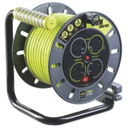 PRO XT 13A 2-Gang 10m Cable Reel + 2.1A 2-Outlet Type A USB Charger 240V -  Screwfix