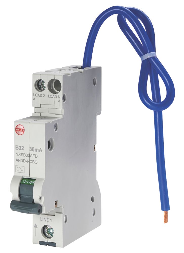 Wylex NXS 32A 30mA SP & N Type B AFDD & RCBO - Screwfix