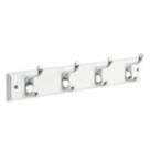 Hardware Solutions 4-Hook Rail White 450mm x 70mm