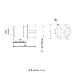 Flomasta  Brass Push-Fit Adapting Female Coupler Pipe Fitting Adaptor 15mm x 3/4"