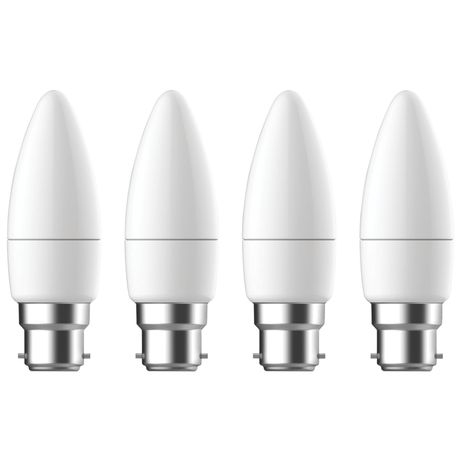 LAP B22 Candle LED Light Bulb 470lm 4.2W 4 Pack (412PP)