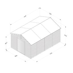 Forest Beckwood 10' x 14' 6" (Nominal) Apex Shiplap Timber Shed with Assembly