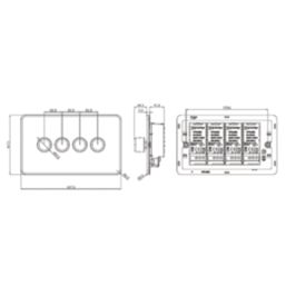 Knightsbridge  4-Gang 2-Way LED Intelligent Dimmer Switch  Polished Brass