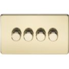Knightsbridge  4-Gang 2-Way LED Intelligent Dimmer Switch  Polished Brass