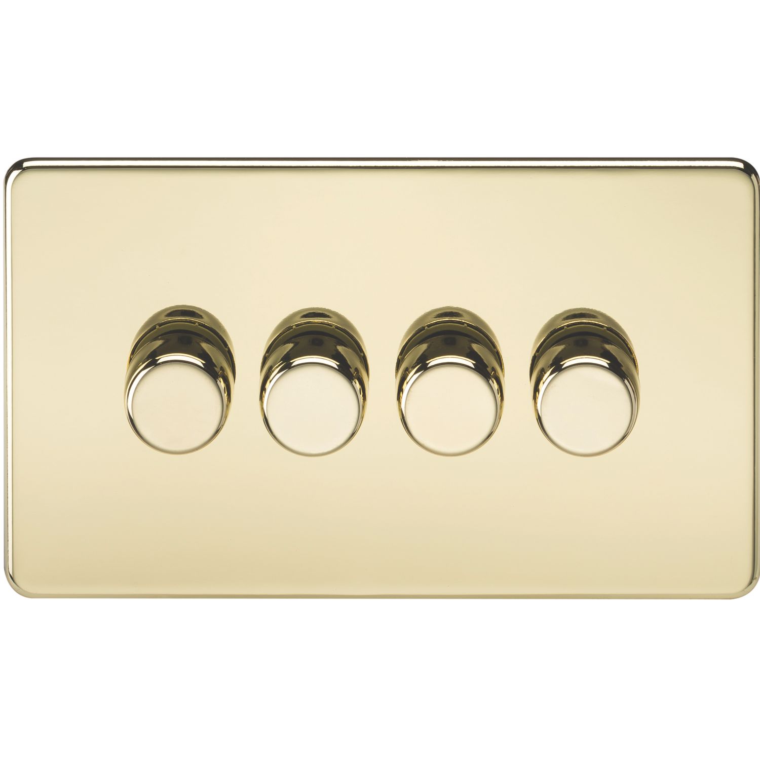 Knightsbridge 4-Gang 2-Way LED Intelligent Dimmer Switch Polished Brass (412PY)