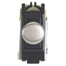 Contactum  2-Way LED Grid Dimmer Switch Brushed Steel with Black Inserts