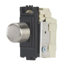 Contactum  2-Way LED Grid Dimmer Switch Brushed Steel with Black Inserts