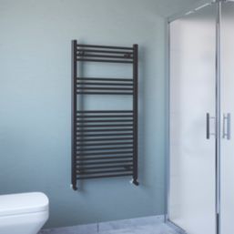 Flomasta 1200mm x 600mm 2101BTU Black Flat  Towel Radiator