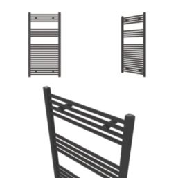 Flomasta 1200mm x 600mm 2101BTU Black Flat  Towel Radiator