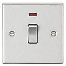 Knightsbridge  20A 1-Gang DP Control Switch Brushed Chrome with LED