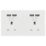 LAP  13A 2-Gang Unswitched Socket + 4.2A 10.5W 4-Outlet Type A USB Charger White