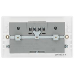 LAP  13A 2-Gang Unswitched Socket + 4.2A 10.5W 4-Outlet Type A USB Charger White