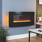 Focal Point Pasadena Black Remote Control Wall-Mounted Electric Fire 914 x 440mm