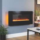 Focal Point Pasadena Black Remote Control Wall-Mounted Electric Fire 914mm x 440mm