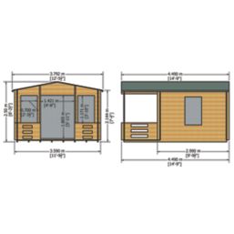 Shire Avalon 12' x 14' 6" (Nominal) Apex Timber Log Cabin