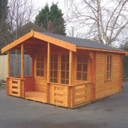Shire Avalon 12' x 14' 6" (Nominal) Apex Timber Log Cabin