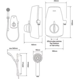 Aqualisa Aquastream Gravity-Pumped White Thermostatic Power Shower