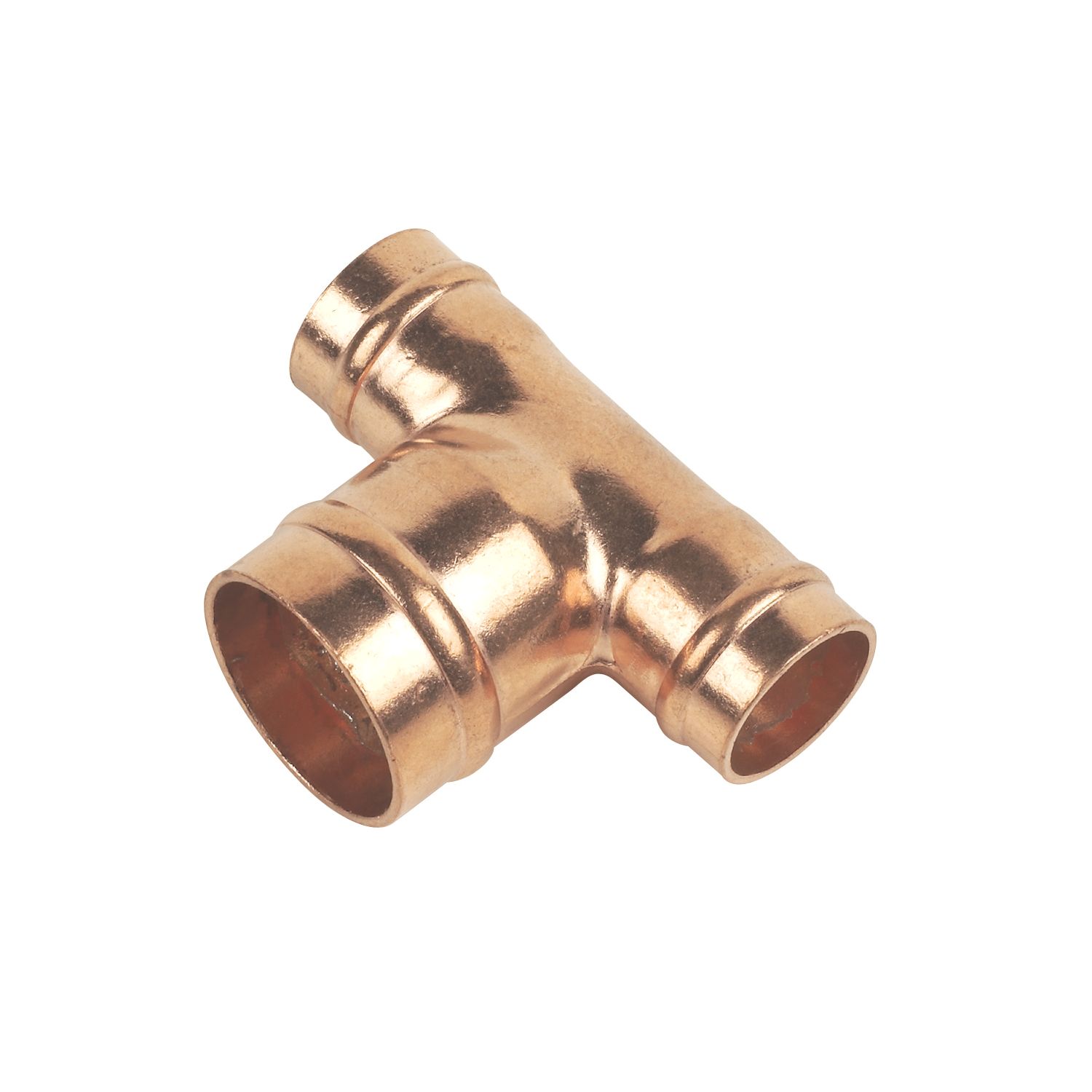Flomasta Copper Solder Ring Reducing Tee 15mm x 15mm x 22mm (41389)