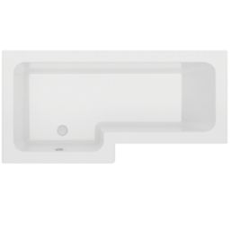 Essentials Acrylic L-Shape Shower Bath Left-Hand