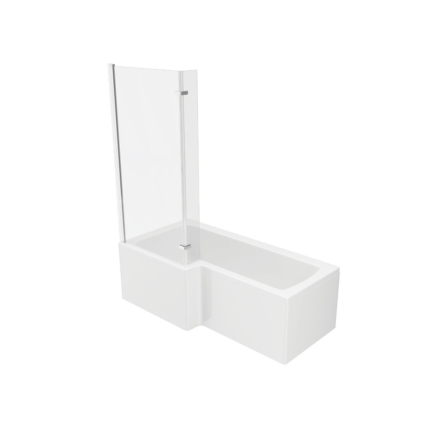 Essentials Acrylic L-Shape Shower Bath Left-Hand (413AA)