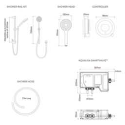 Aqualisa Optic Q HP/Combi Rear-Fed Chrome Thermostatic Single Outlet Smart Shower with Adjustable Head