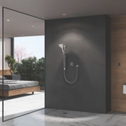 Aqualisa Optic Q HP/Combi Rear-Fed Chrome Thermostatic Single Outlet Smart Shower with Adjustable Head