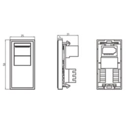 Knightsbridge  Modular Slave Telephone Socket Grey with Grey Inserts