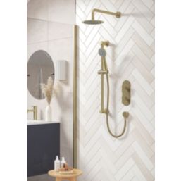 Bristan Frammento HP/Combi Flexible Concealed Brushed Brass Thermostatic Dual Control Shower Kit