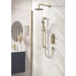 Bristan Frammento HP/Combi Flexible Concealed Brushed Brass Thermostatic Dual Control Shower Kit