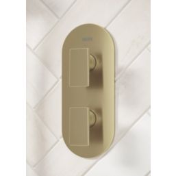Bristan Frammento HP/Combi Flexible Concealed Brushed Brass Thermostatic Dual Control Shower Kit