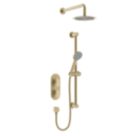 Bristan Frammento HP/Combi Flexible Concealed Brushed Brass Thermostatic Dual Control Shower Kit