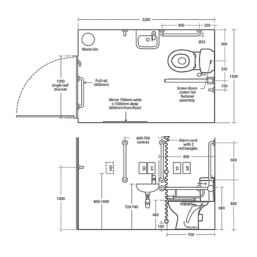 Armitage Shanks Doc M Assisted Living Washroom Pack with Raised Height Toilet White