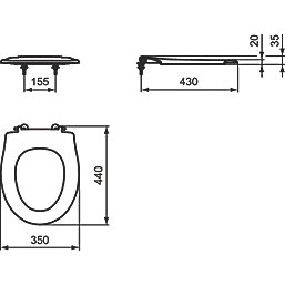 Ideal Standard Alto  Toilet Seat & Cover Duraplast White