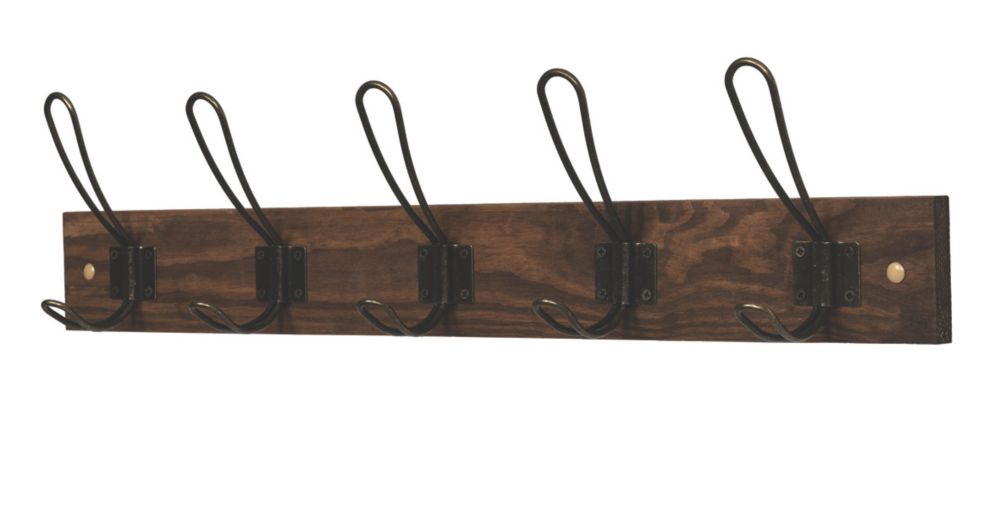 Hardware Solutions 5-Hook Rail Antique Bronze 600mm x 140mm - Screwfix
