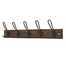 Hardware Solutions 5-Hook Rail Antique Bronze on Antique Board 600mm x 140mm