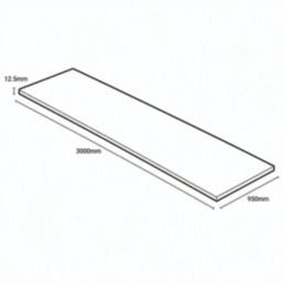 Wilsonart Zenith Blanc Crystal Matt Grey Stone Effect Compact Laminate Breakfast Bar 3000mm x 950mm x 12mm