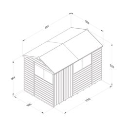 Forest Beckwood 9' 6" x 6' (Nominal) Reverse Apex Shiplap Timber Shed with Base & Assembly