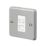 MK Contoura 1-Gang Master Telephone Socket Grey with White Inserts