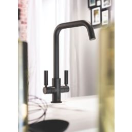 Abode Globe Quad Dual-Lever Mono Mixer Kitchen Tap Black