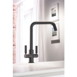 Abode Globe Quad Dual-Lever Mono Mixer Kitchen Tap Black