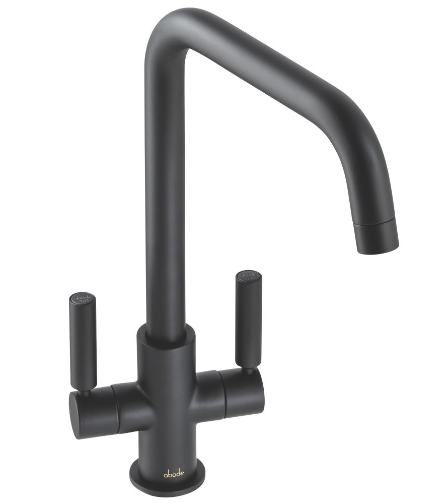 Abode Globe Quad Dual-Lever Mono Mixer Kitchen Tap Black