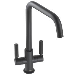 Abode Globe Quad Dual-Lever Mono Mixer Kitchen Tap Black