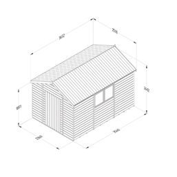 Forest Timberdale 8' 6" x 12' (Nominal) Apex Tongue & Groove Timber Shed