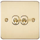 Knightsbridge FP2TOGBB 10AX 2-Gang 2-Way Light Switch  Brushed Brass