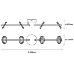 Quay Design Rico LED 4-Light Spotlight Chrome 20W 1160lm