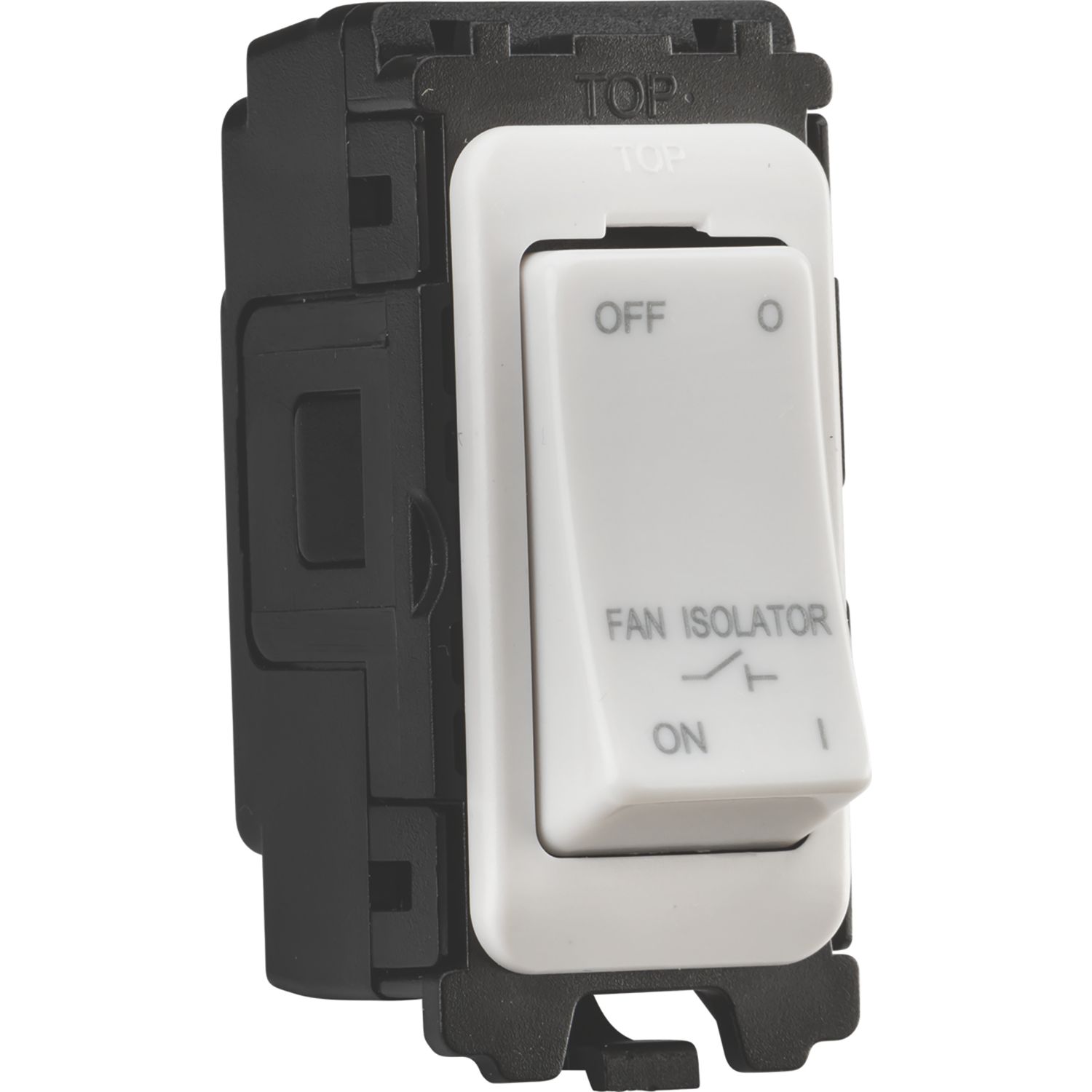 Knightsbridge Curved Edge 10A Grid 3-Pole Fan Isolator Switch White (413YA)