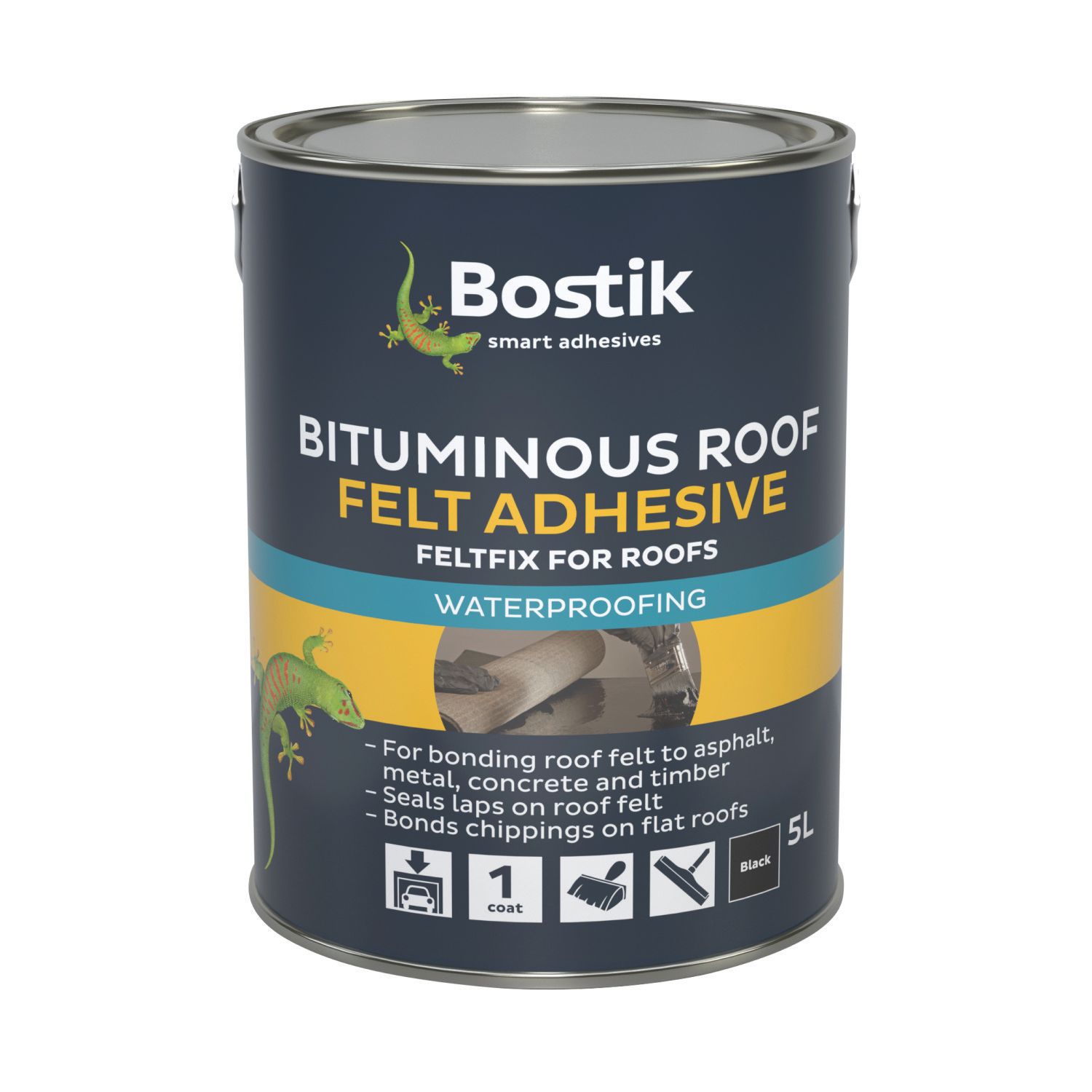 Bostik Feltfix Bituminous Roof Felt Adhesive Black 5Ltr (41499)