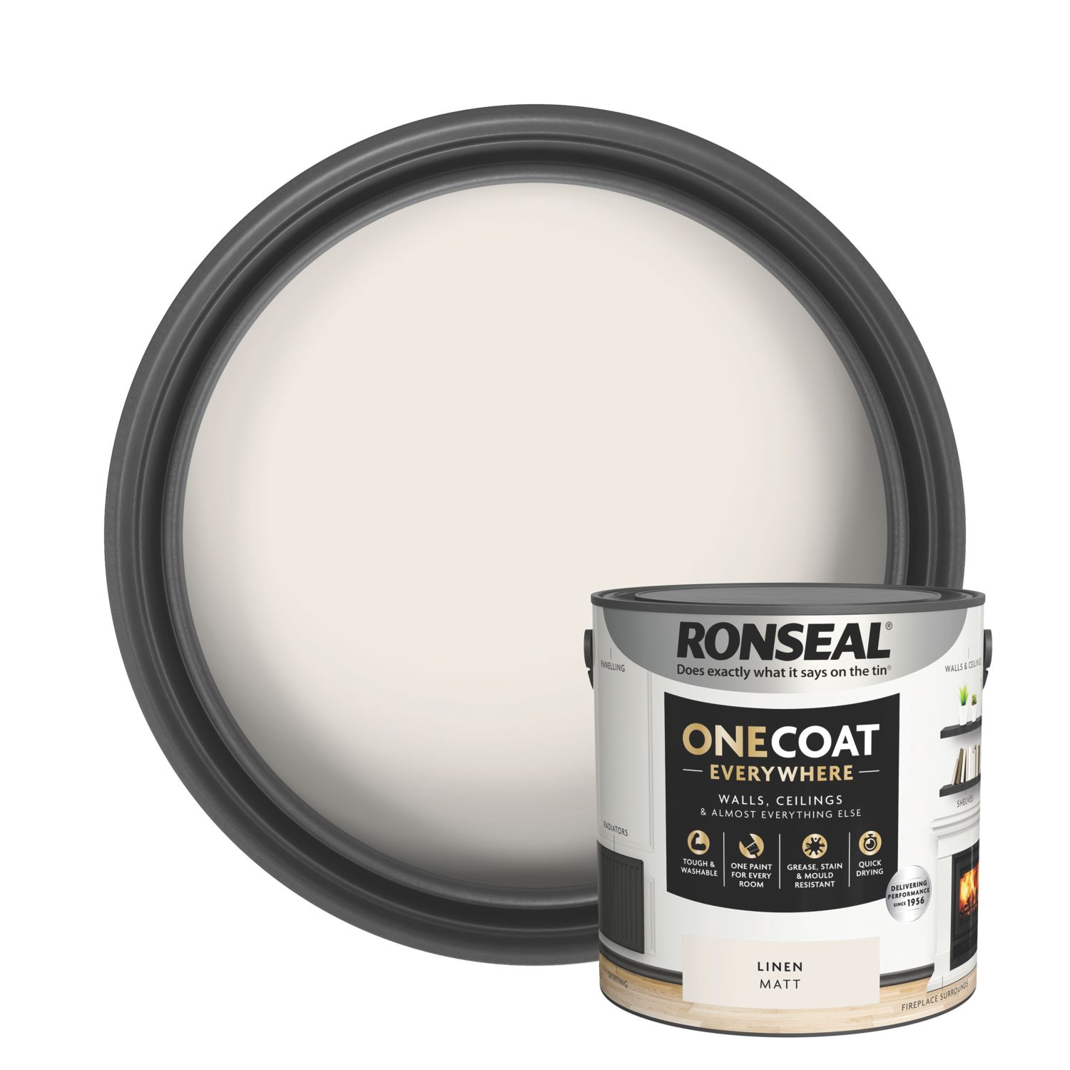 Ronseal 2.5Ltr Linen Matt Emulsion Multi Surface Paint (414CE)